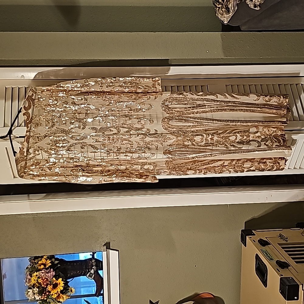 Gold sequin duster